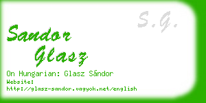 sandor glasz business card